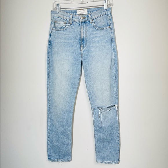 Reformation Liza High Rise Straight Crop Jeans In Montego Wash Size 26 - Picture 4 of 16